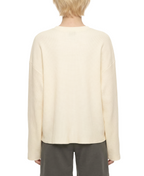 Raw Edge Waffle Knit Long Sleeve Shirt