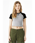 Raglan Micro Ribbed Baby Cropped Tee
