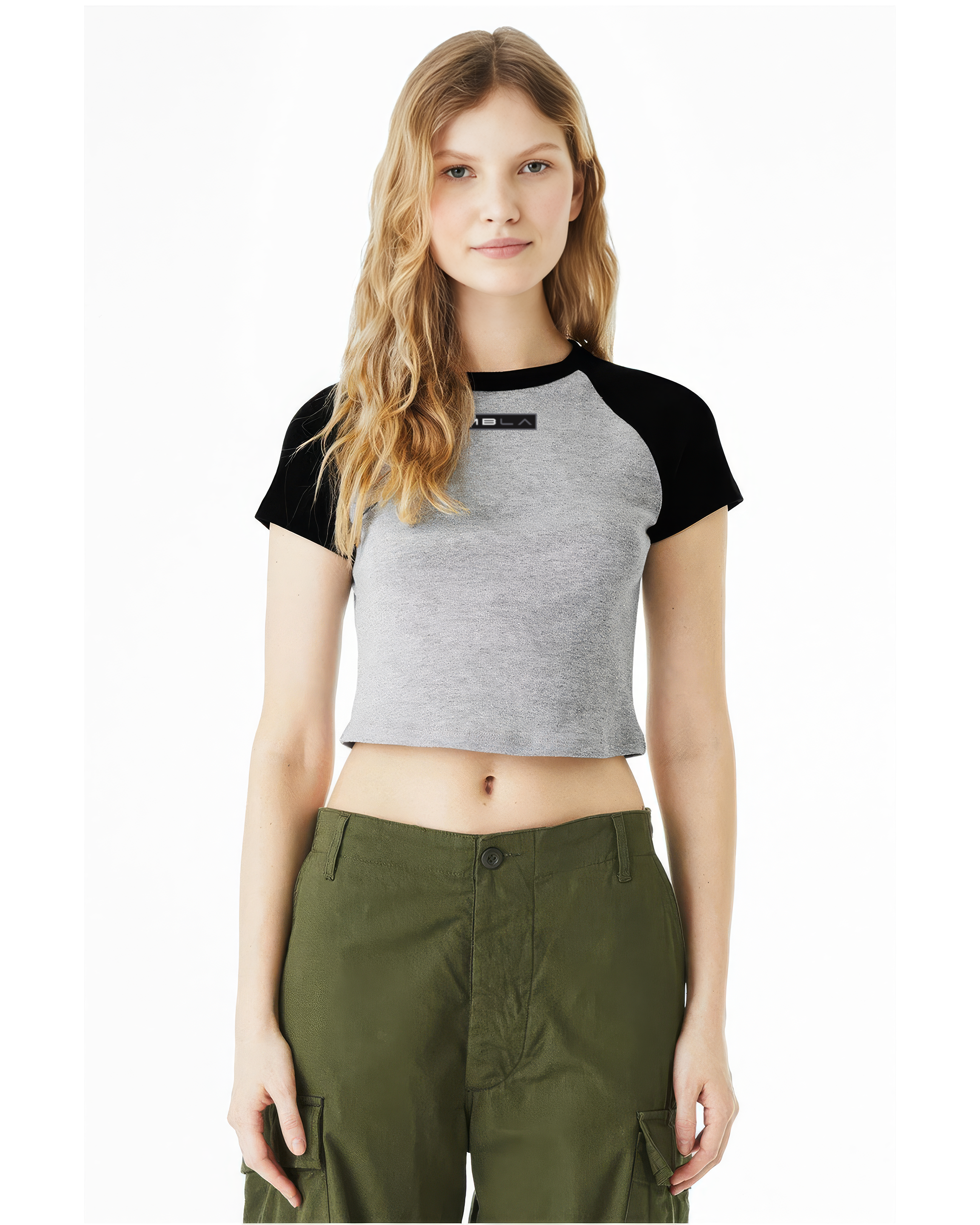 Raglan Micro Ribbed Baby Cropped Tee