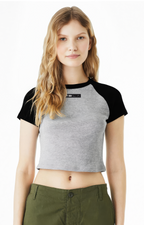 Raglan Micro Ribbed Baby Cropped Tee