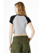Raglan Micro Ribbed Baby Cropped Tee