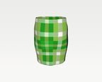 Green Plaid Fitted Knit Mini Skirt
