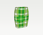Green Plaid Fitted Knit Mini Skirt