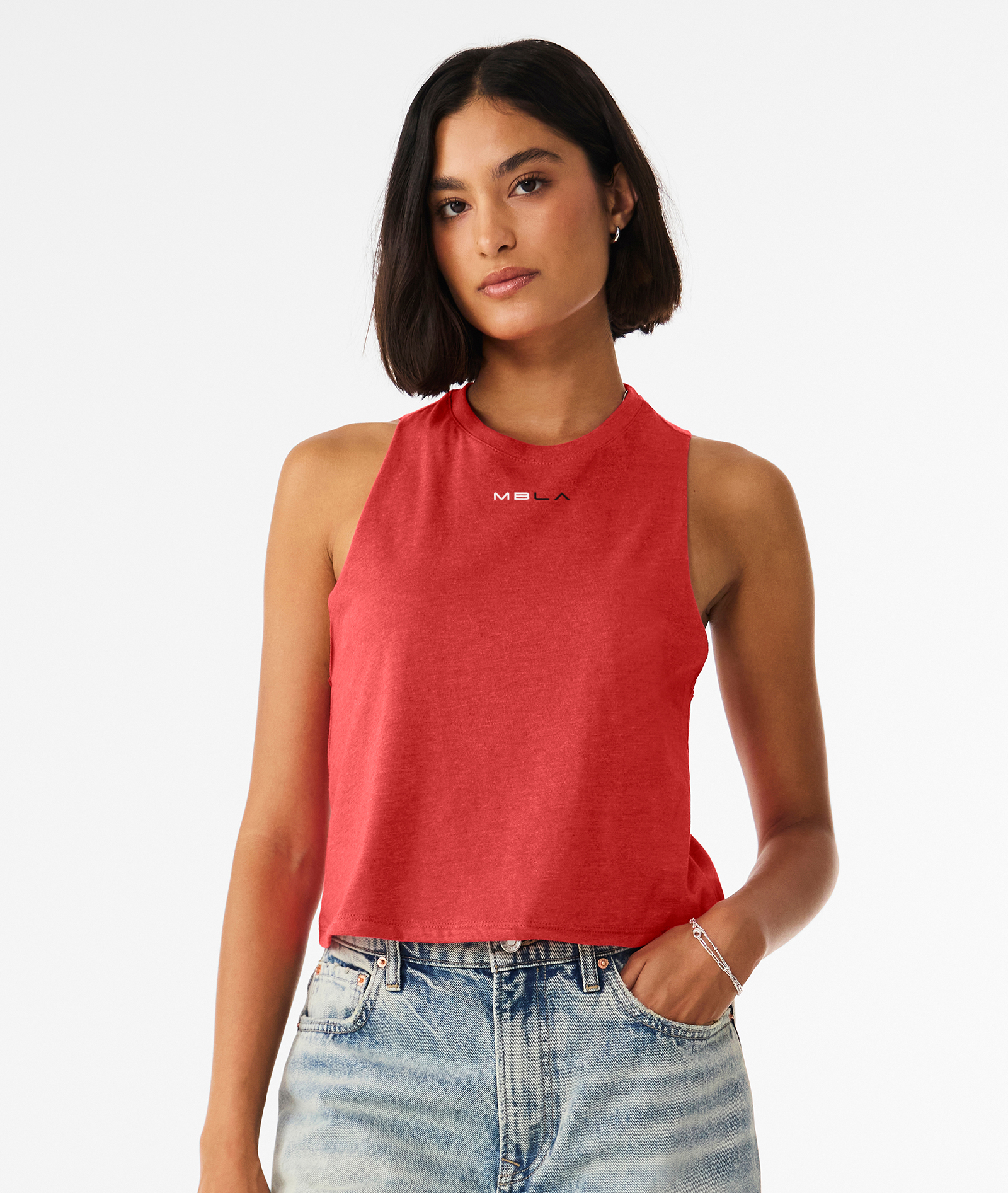Flowy Cropped Racerback Muscle Tee