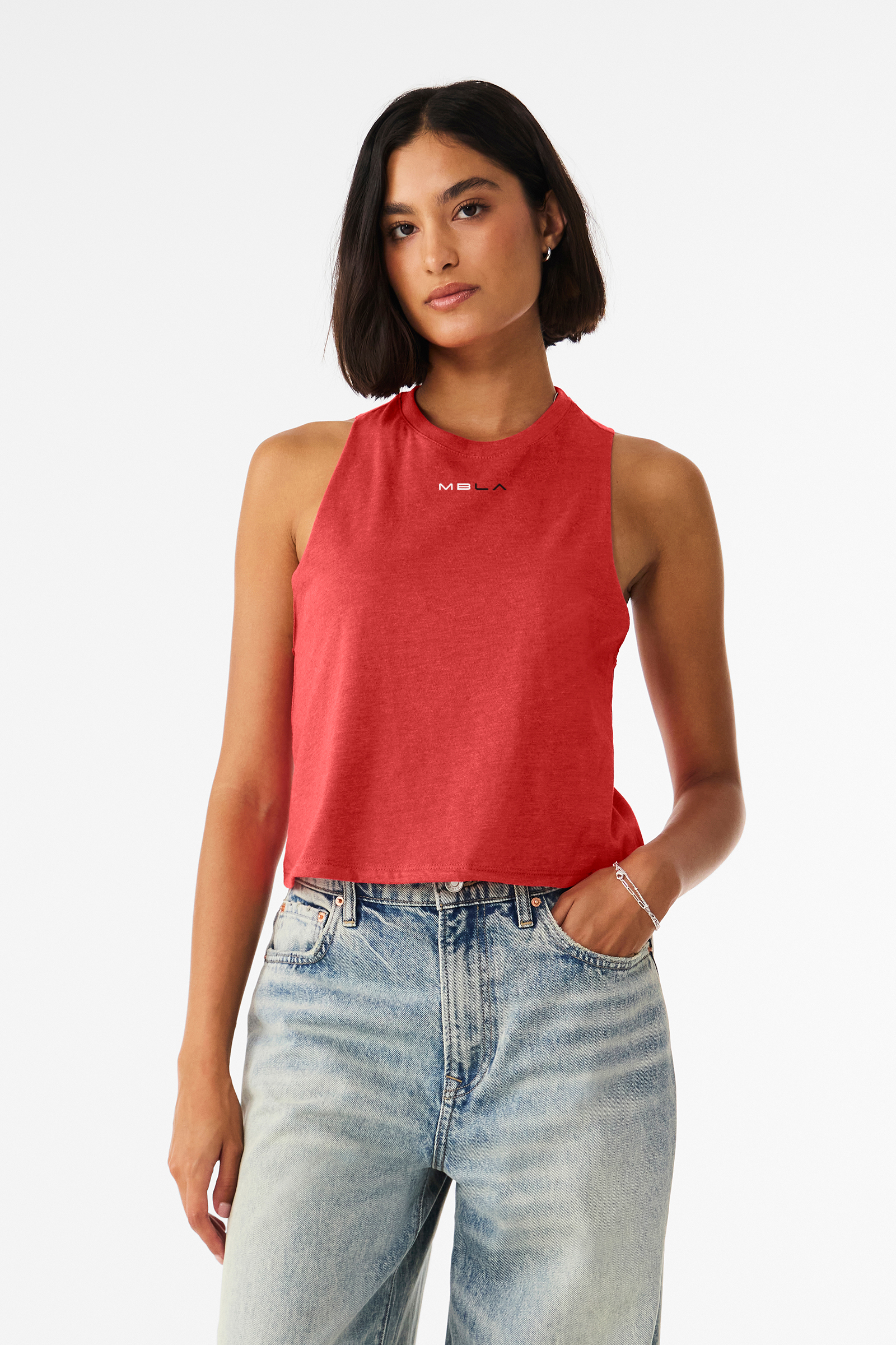 Flowy Cropped Racerback Muscle Tee