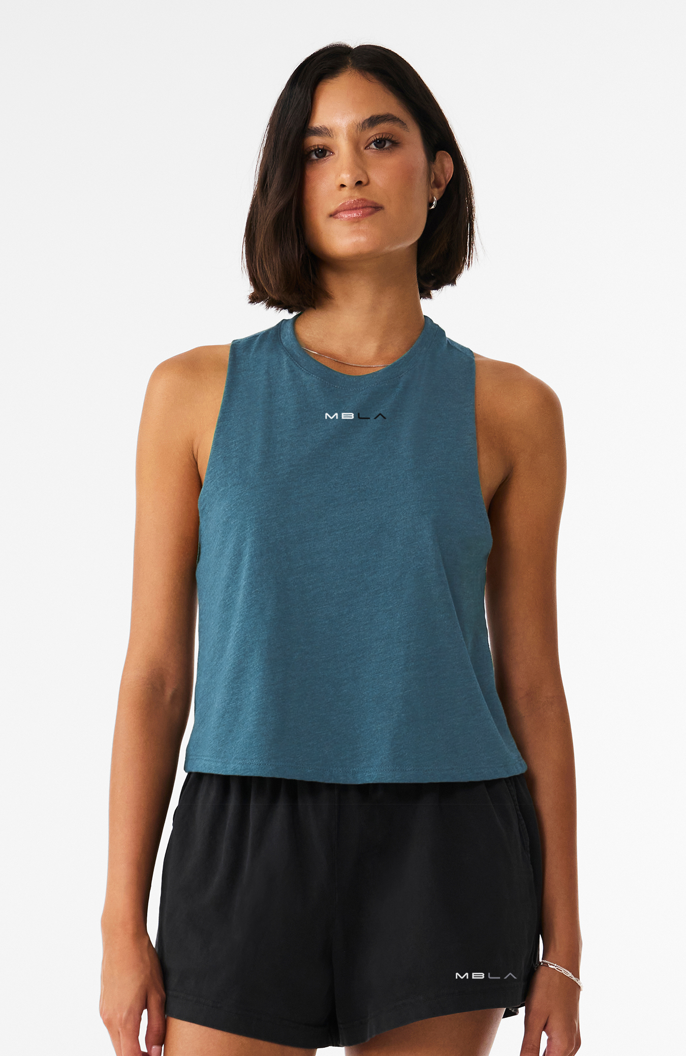 Flowy Cropped Racerback Muscle Tee