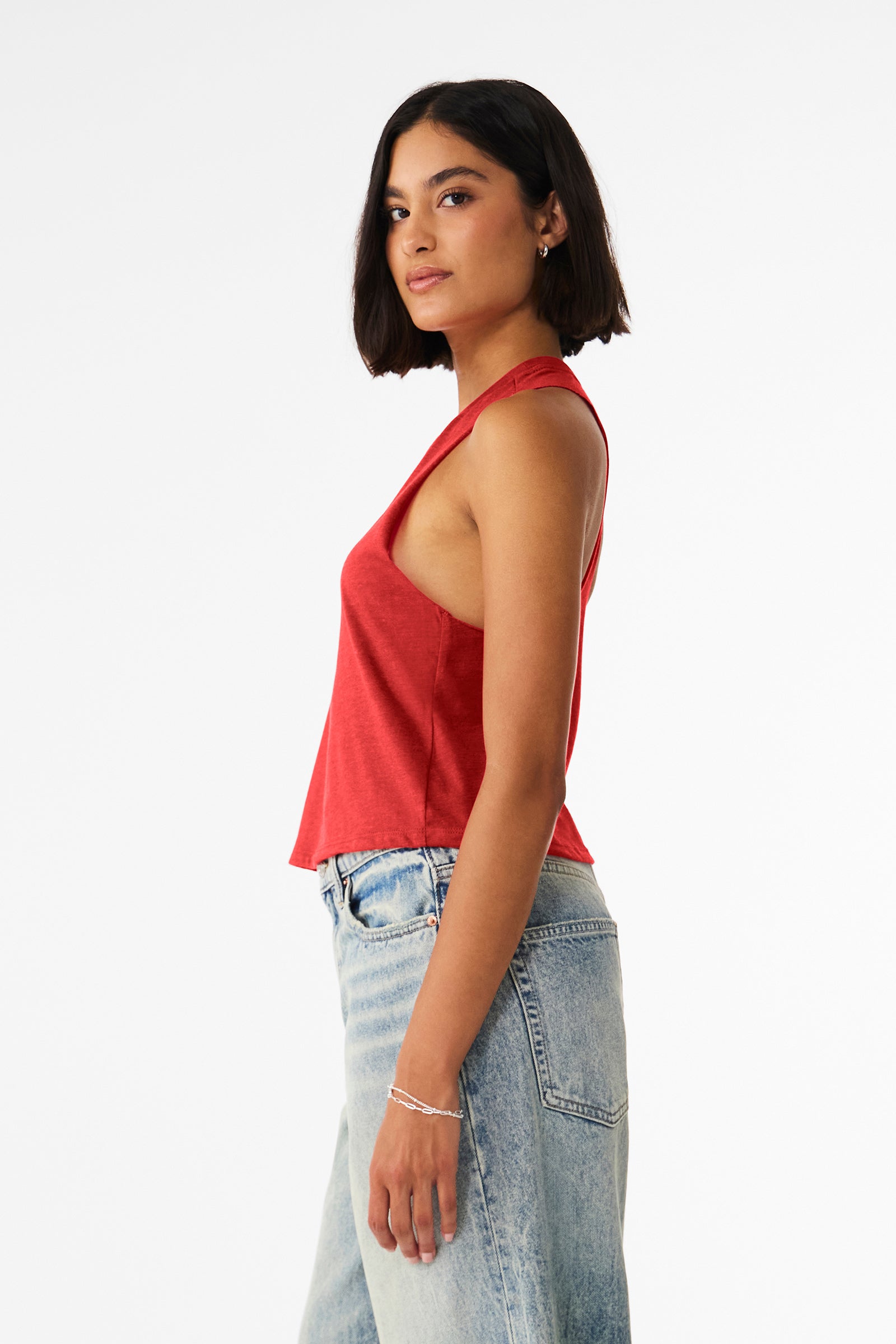 Flowy Cropped Racerback Muscle Tee